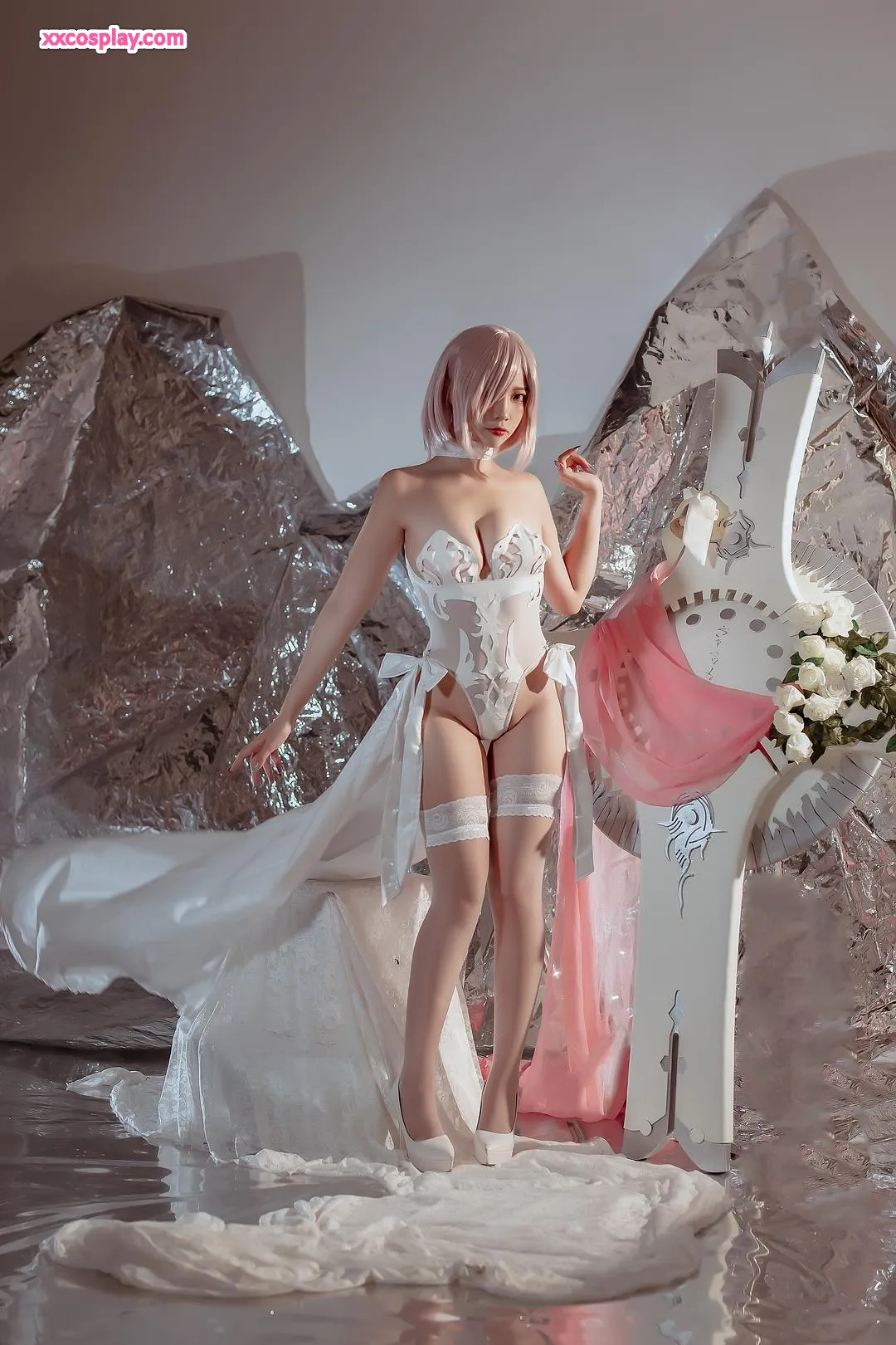 Nisa as Mash Kyrielight in Wedding Dress